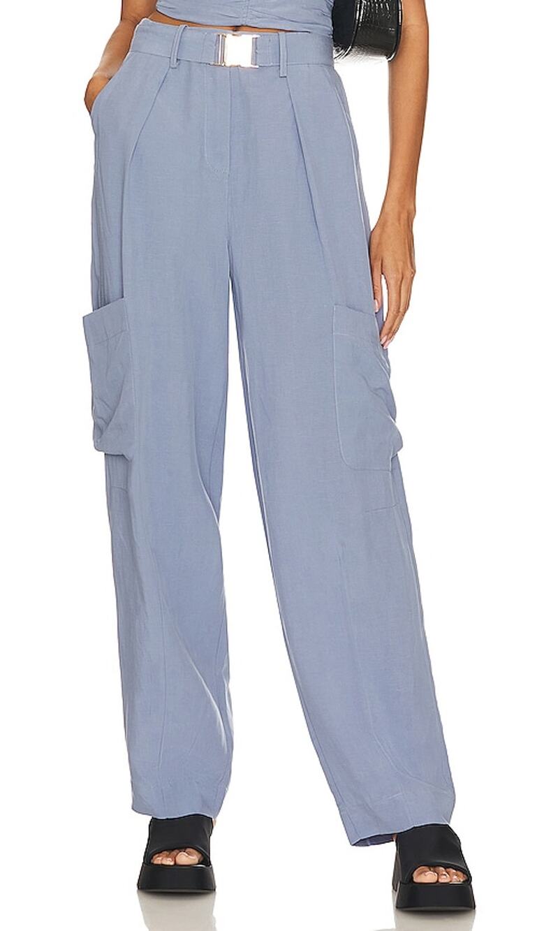Sovere Belted Blue Nouvelle Cargo Pants Size M